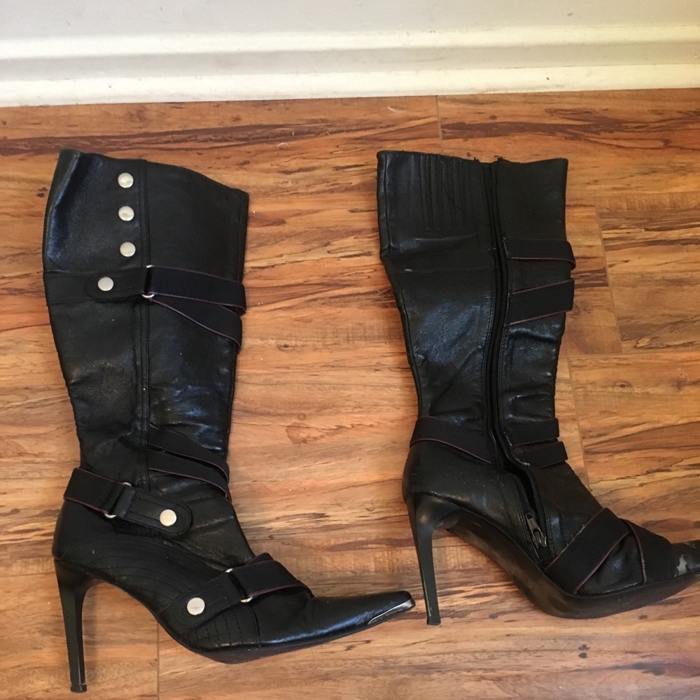 Black knee high boots